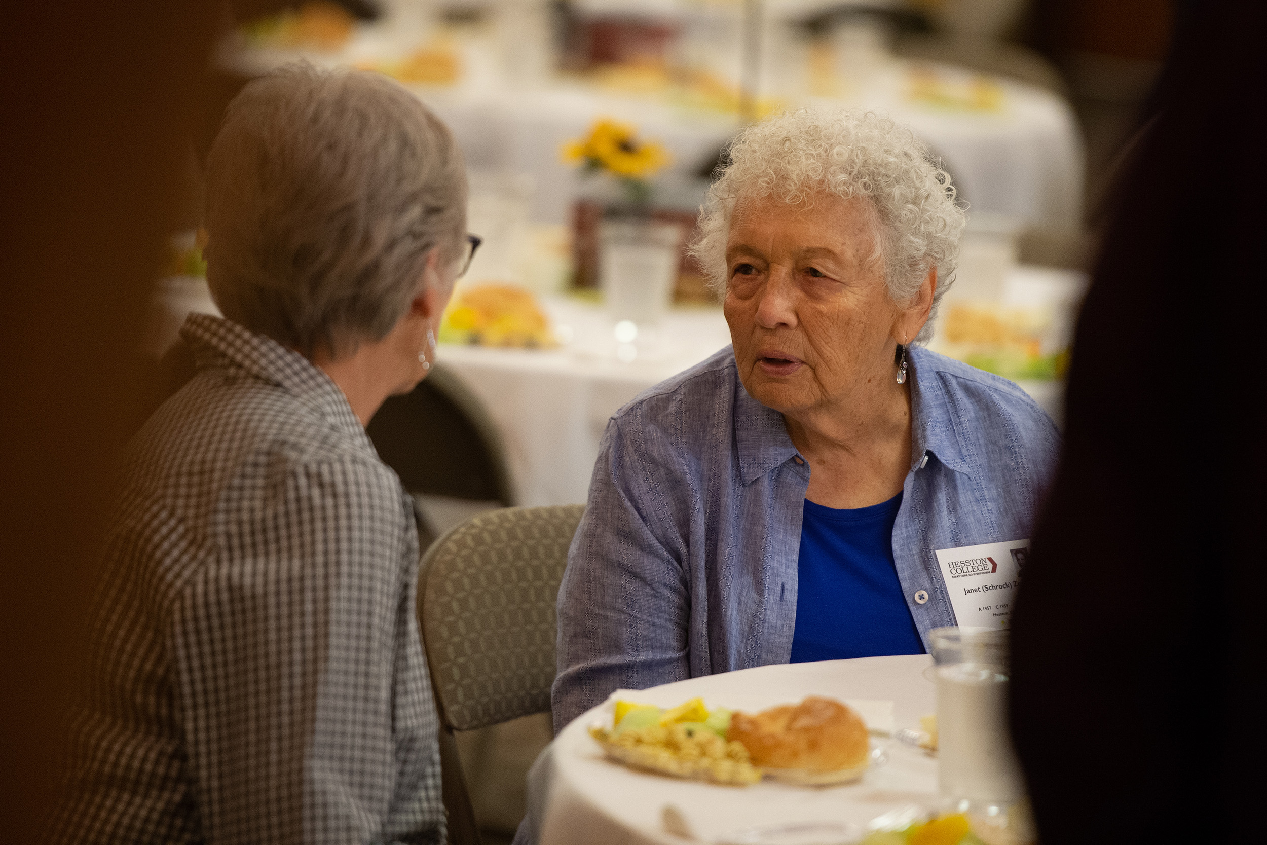 alumni visit at the Golden Gables lunch at Hesston College Homecoming 2022