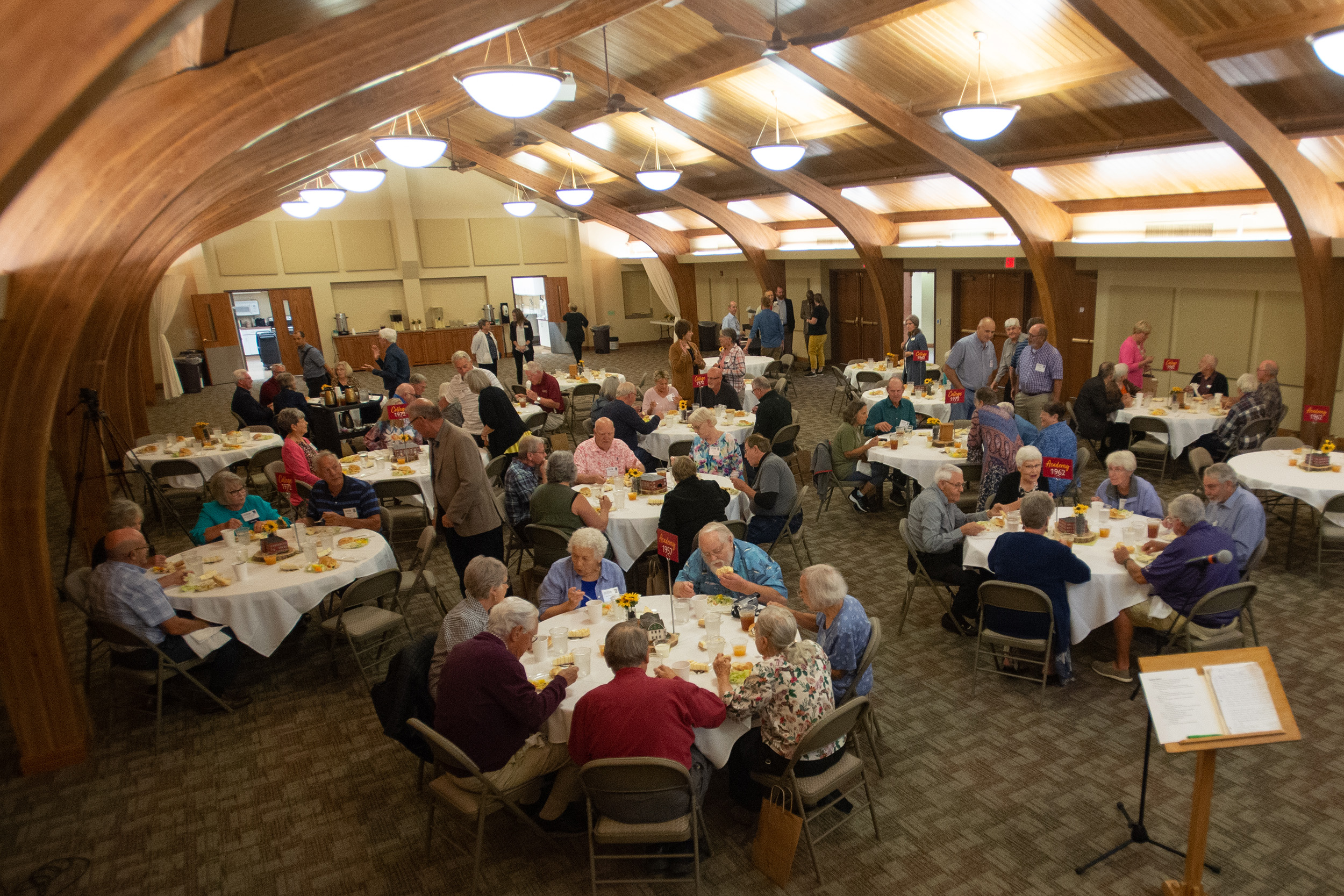 alumni visit at the Golden Gables lunch at Hesston College Homecoming 2022