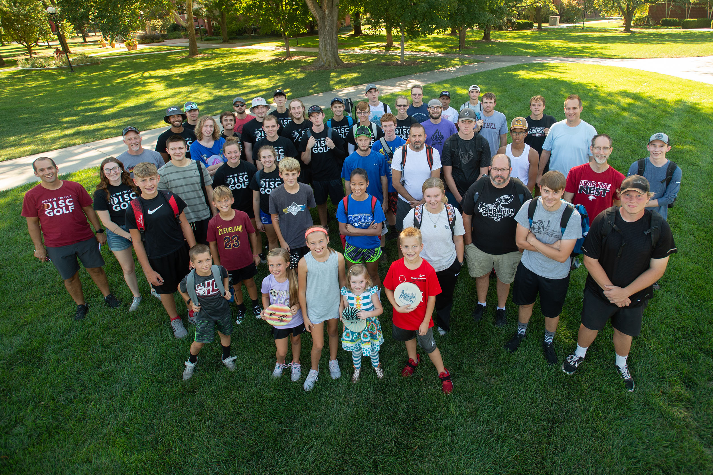 the tournament field for the 4th annual homecoming disc golf tournament, Hesston College Homecoming 2022