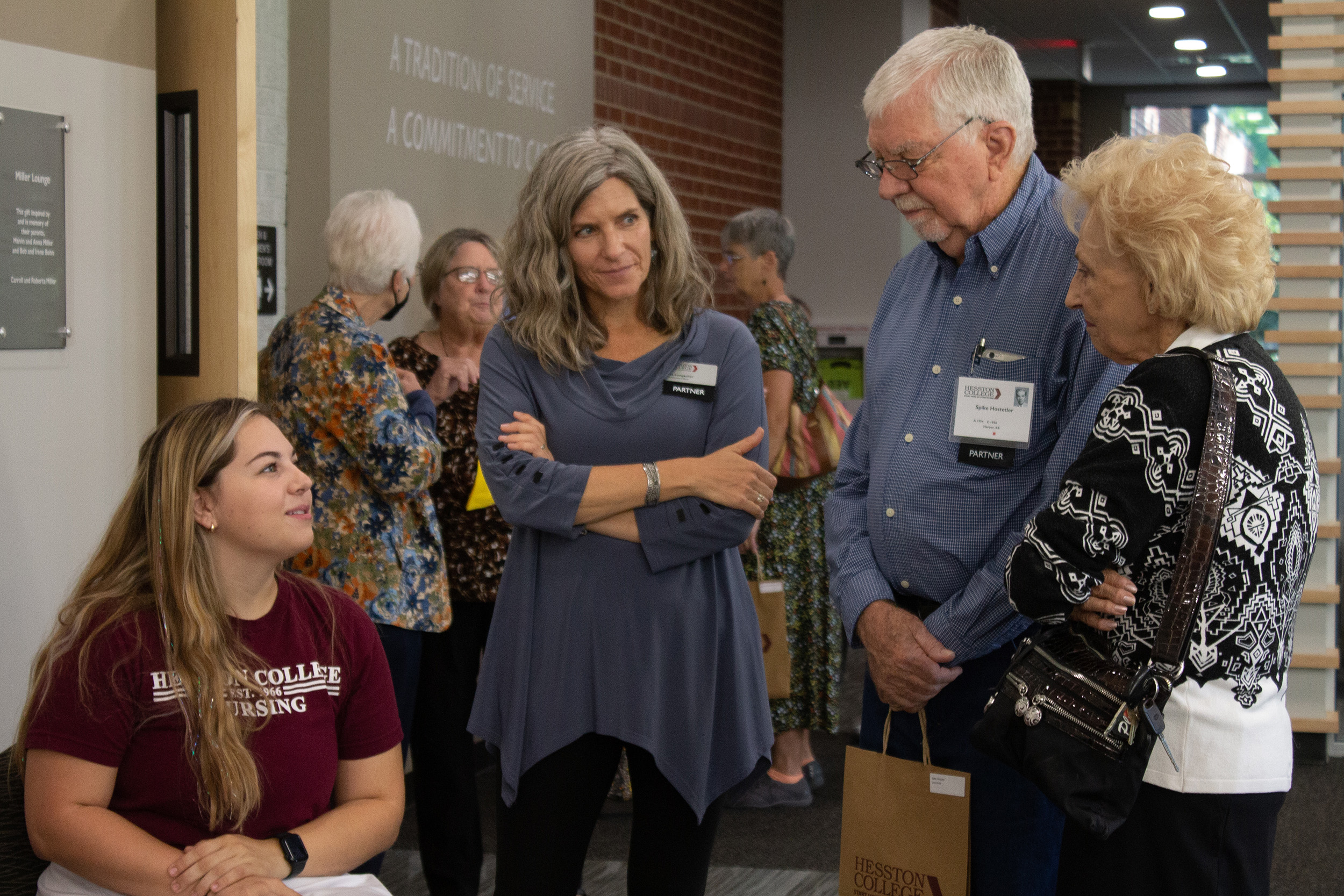 people visiting at nursing affinity reunion at Hesston College Homecoming 2022