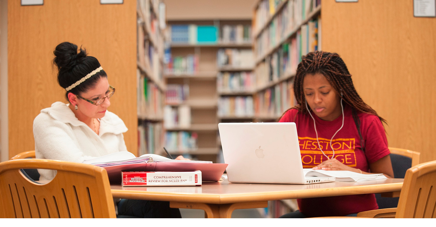 Students studying in Mary Miller Library