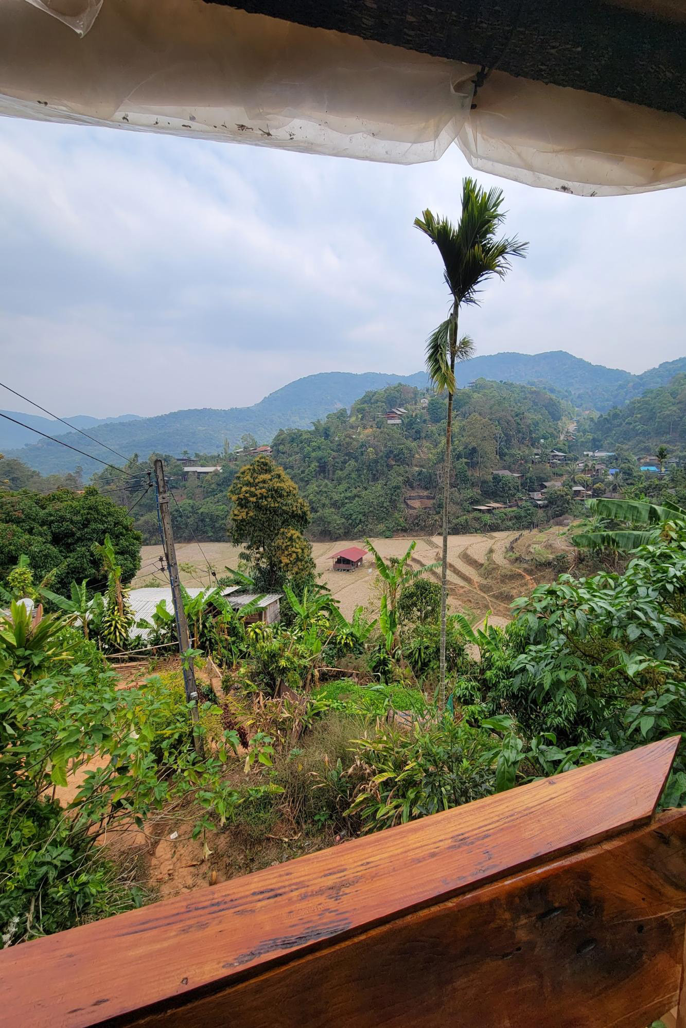 The view down into the valley during breakfast at our host home