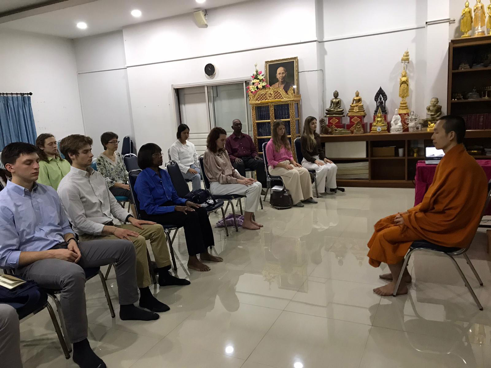 During the monk chat he led us in meditation in order to practice clearing the mind and focusing on our breathing in order to notice the little rhythms of our bodies that we may not have noticed before.