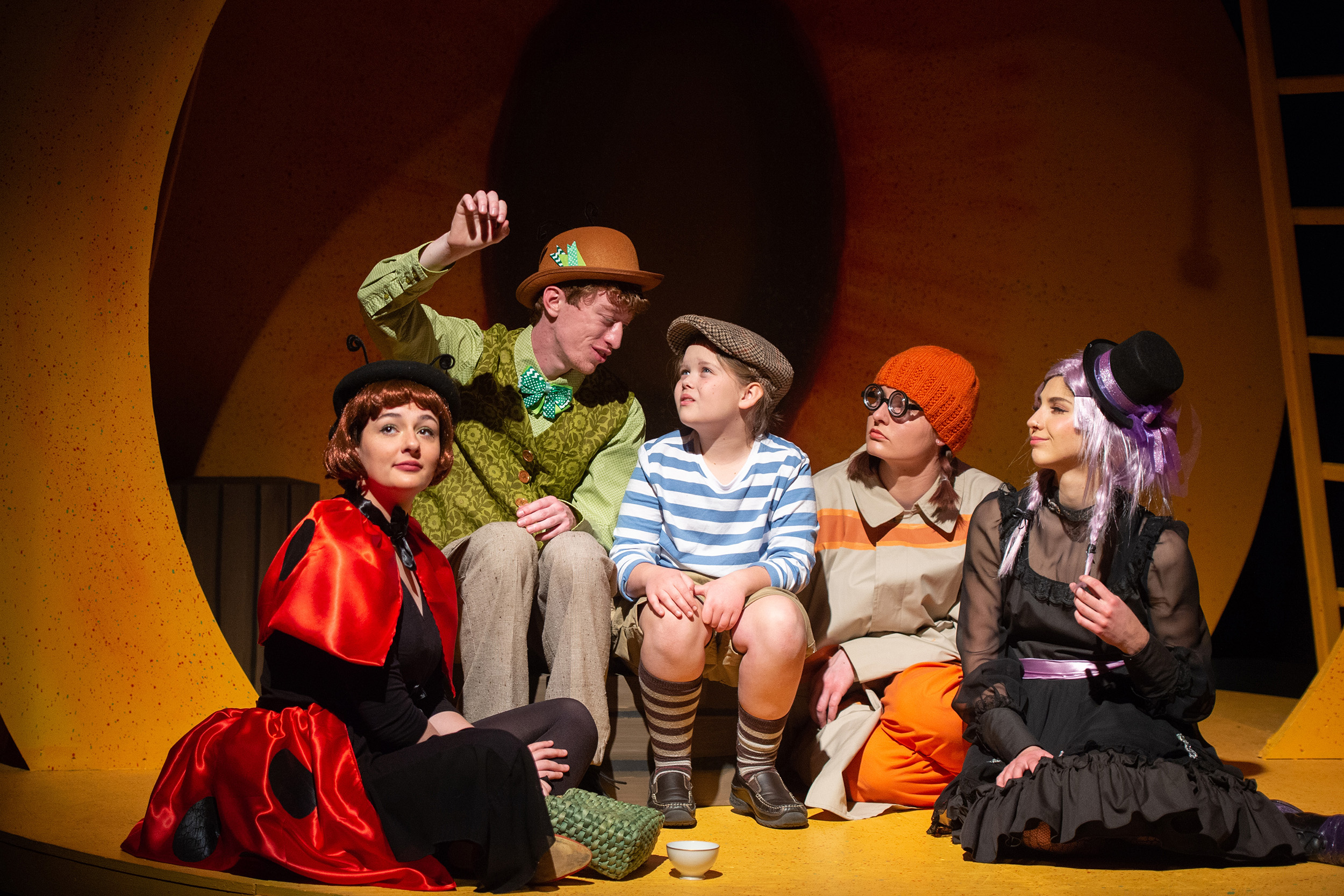 Production photo from Hesston College performance of James and the Giant Peach, spring 2022