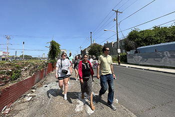 Walking the streets - Kelbe Edwards, Wideline Charles and Johann Reimer