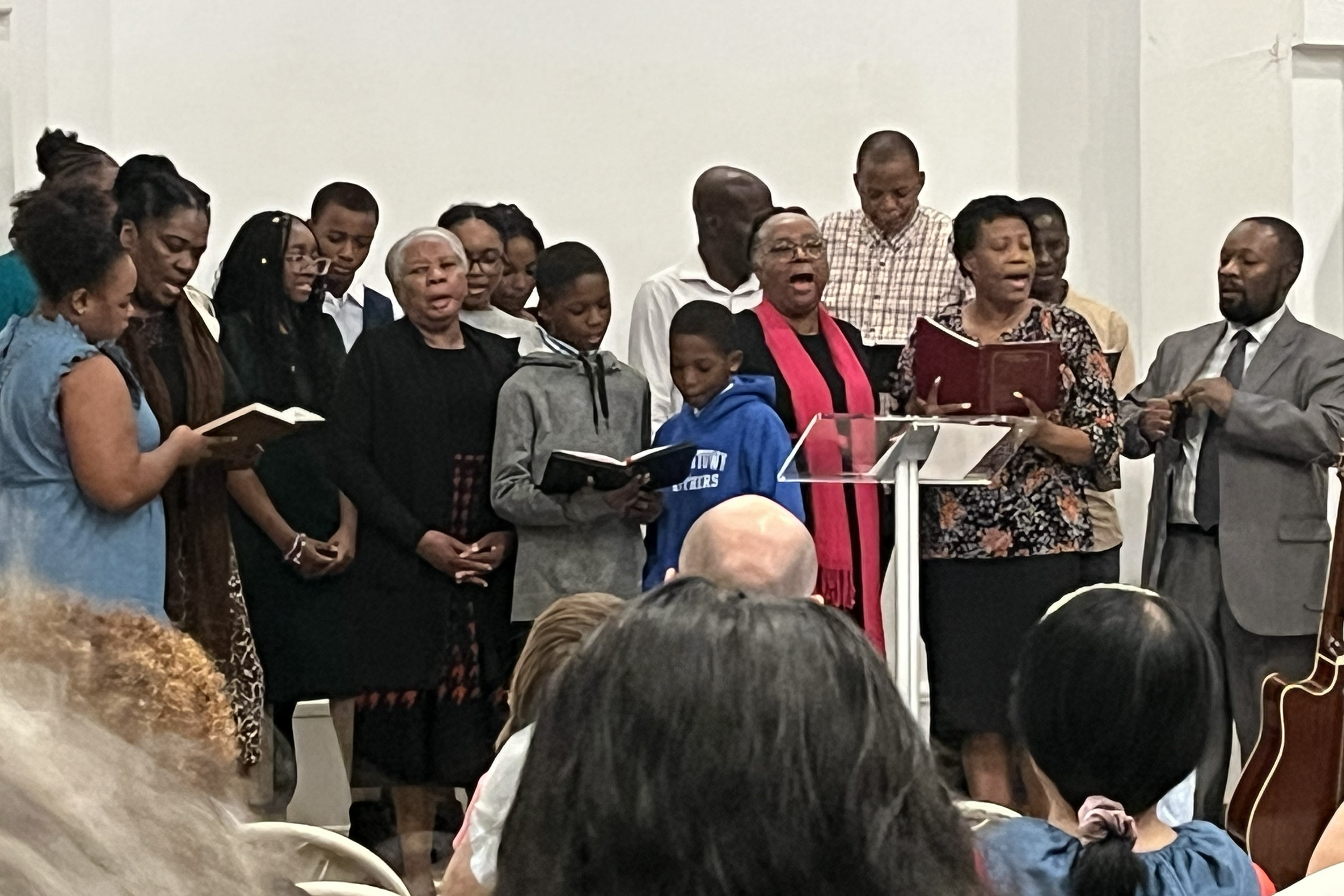 Photo - These singers are from the Harmony and Solidarity Mennonite Church. They sang in Creole.