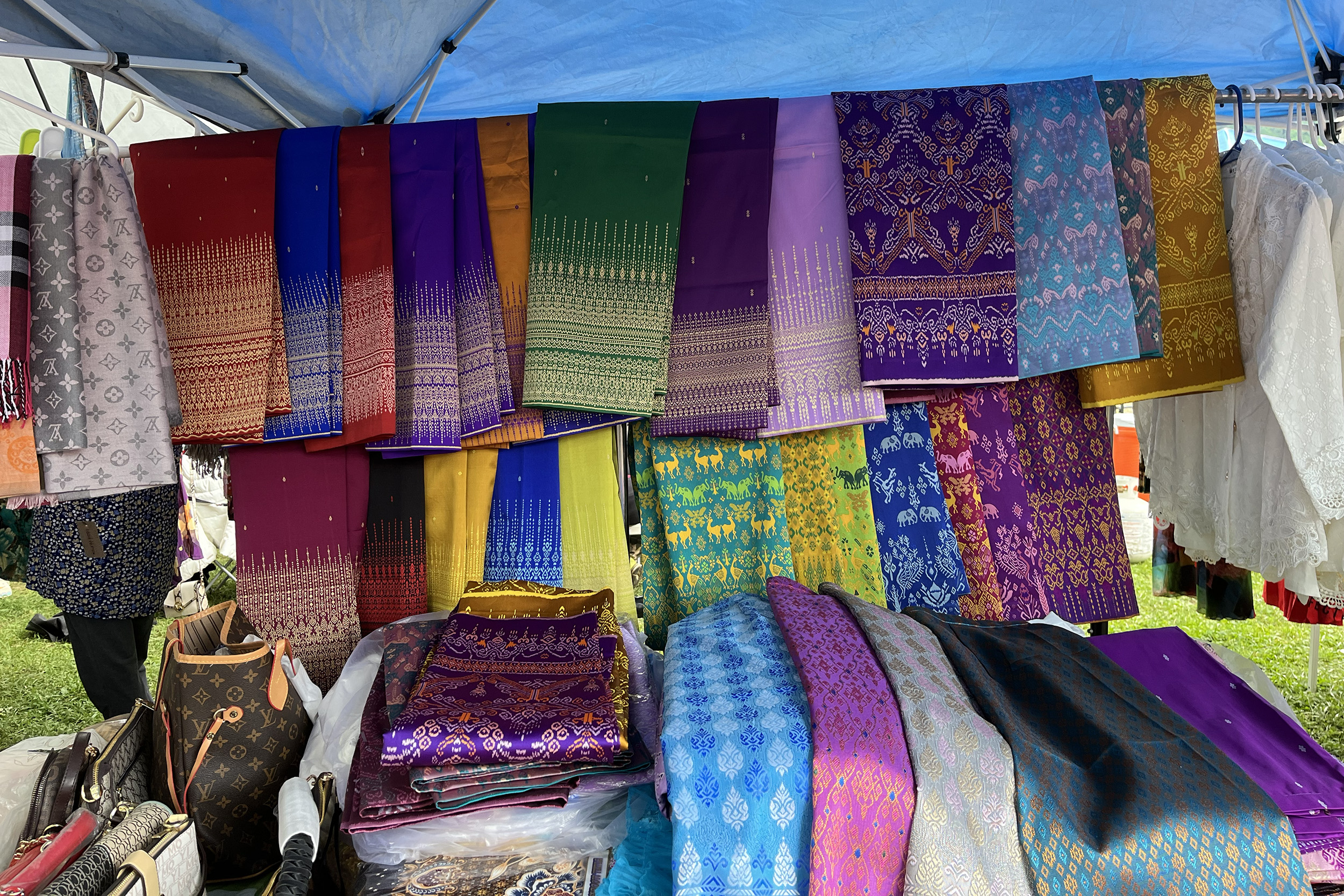 Photo - Beautiful scarves for sale at the Southeast Asian market