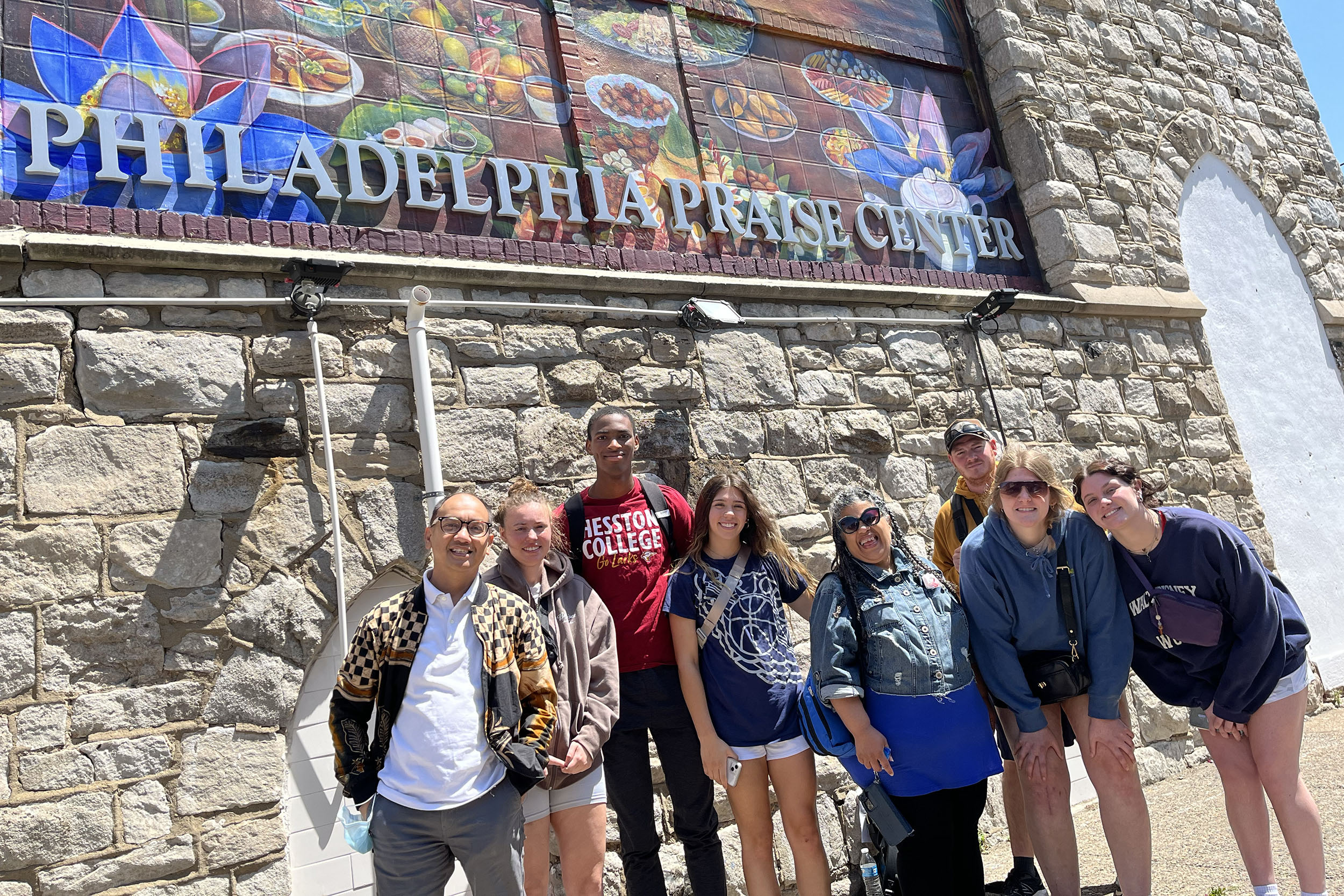 Photo - The Urban Life and Culture group with Pastor Aldo Siahaan in front of his church, Philadelphia Praise Center