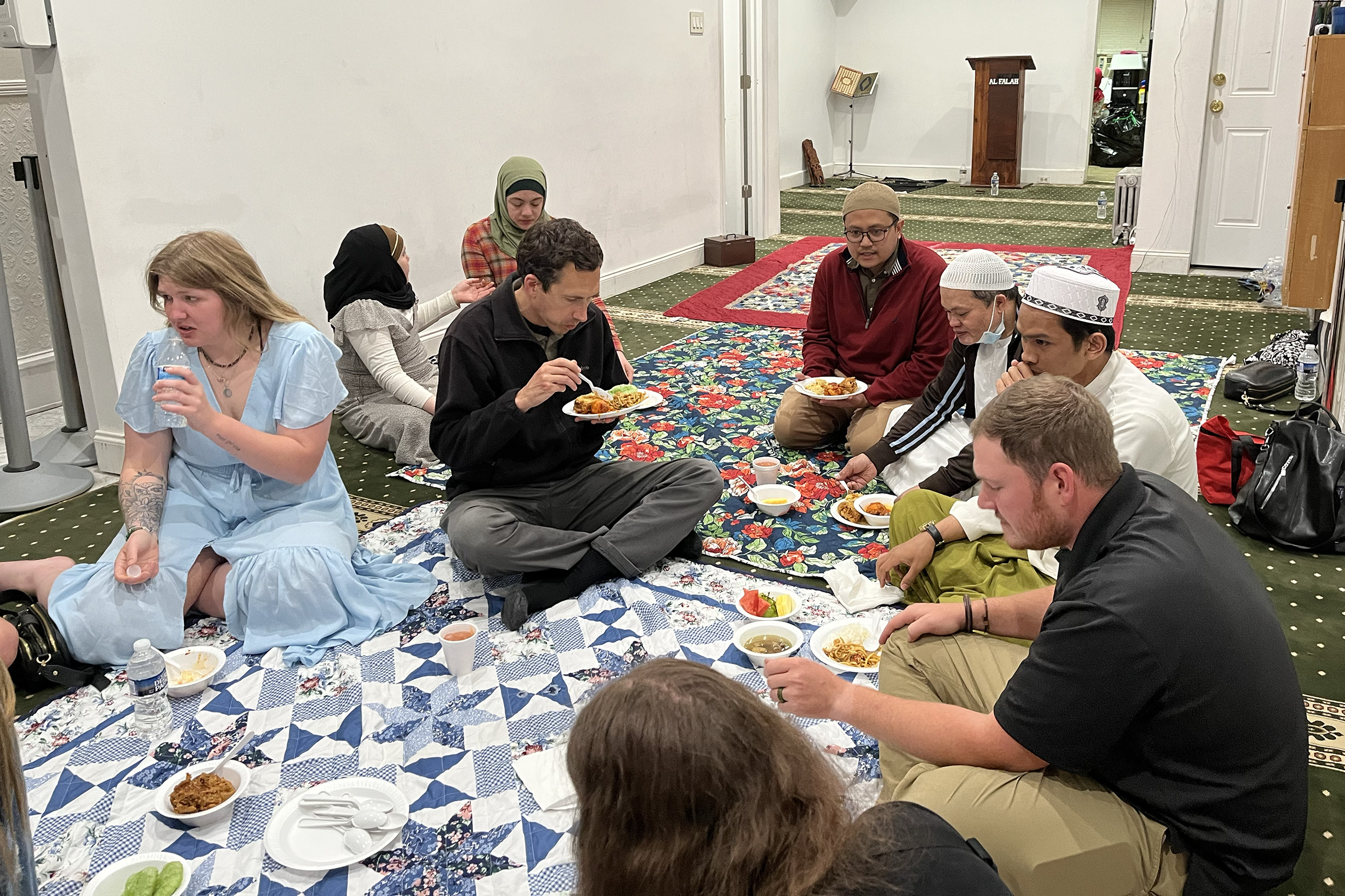 Photo - Eating Indonesian food at the mosque