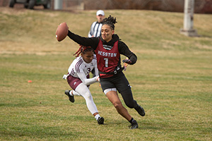 HC Larks flag football photo from the team's first game, March 10, 2023