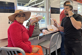 Wideline Charles, how do you like the Cheez Whiz on your Philly cheesesteak?