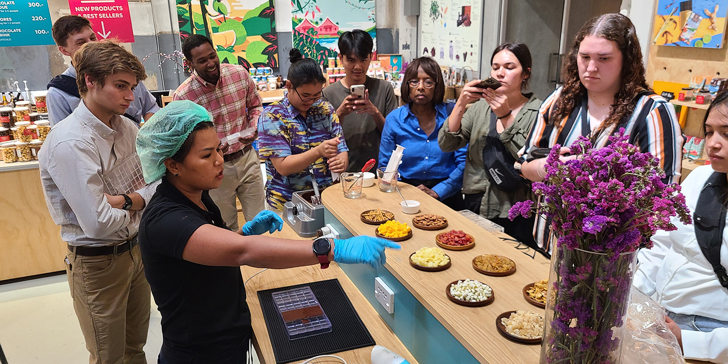 photo - Business Management students visit a chocolate company in Thailand