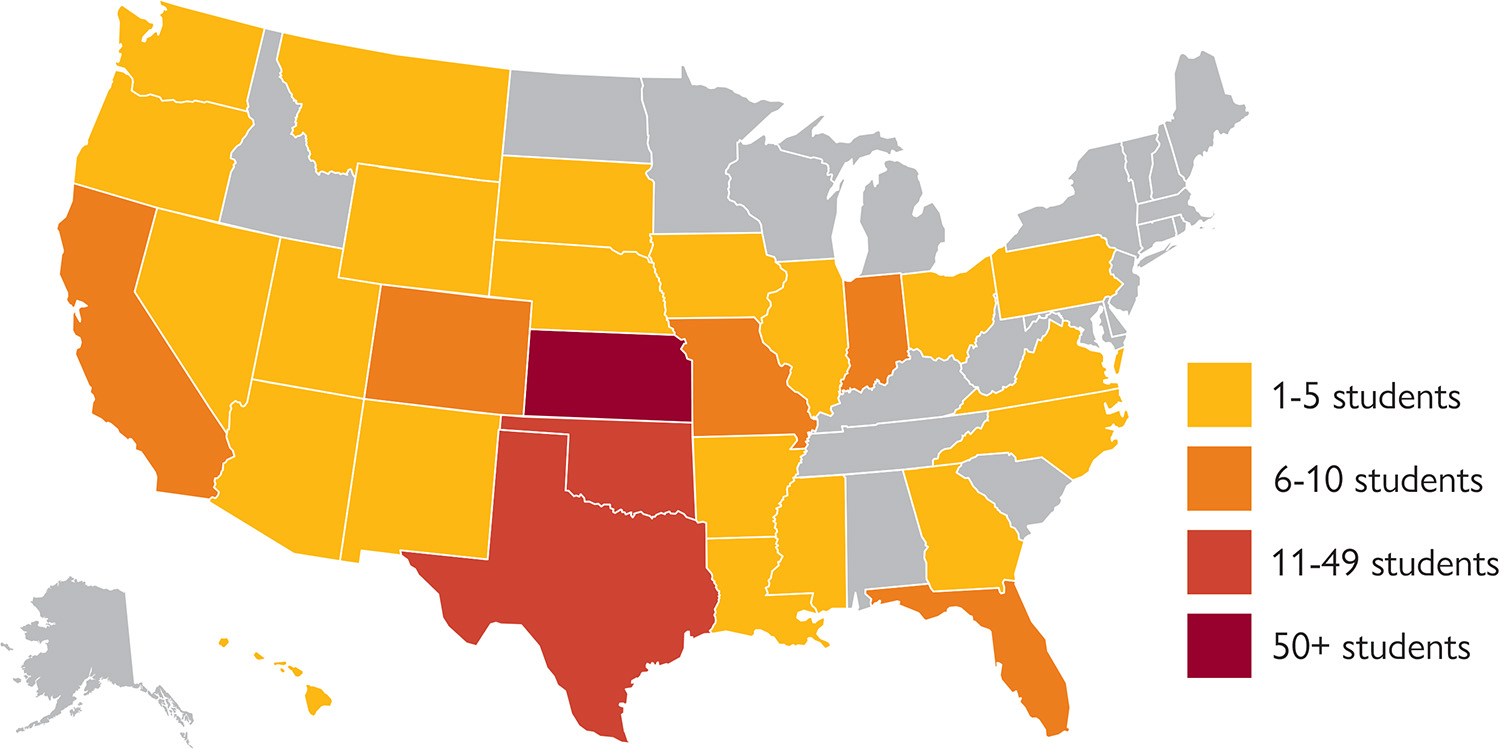 2023 Hesston College enrollment by state