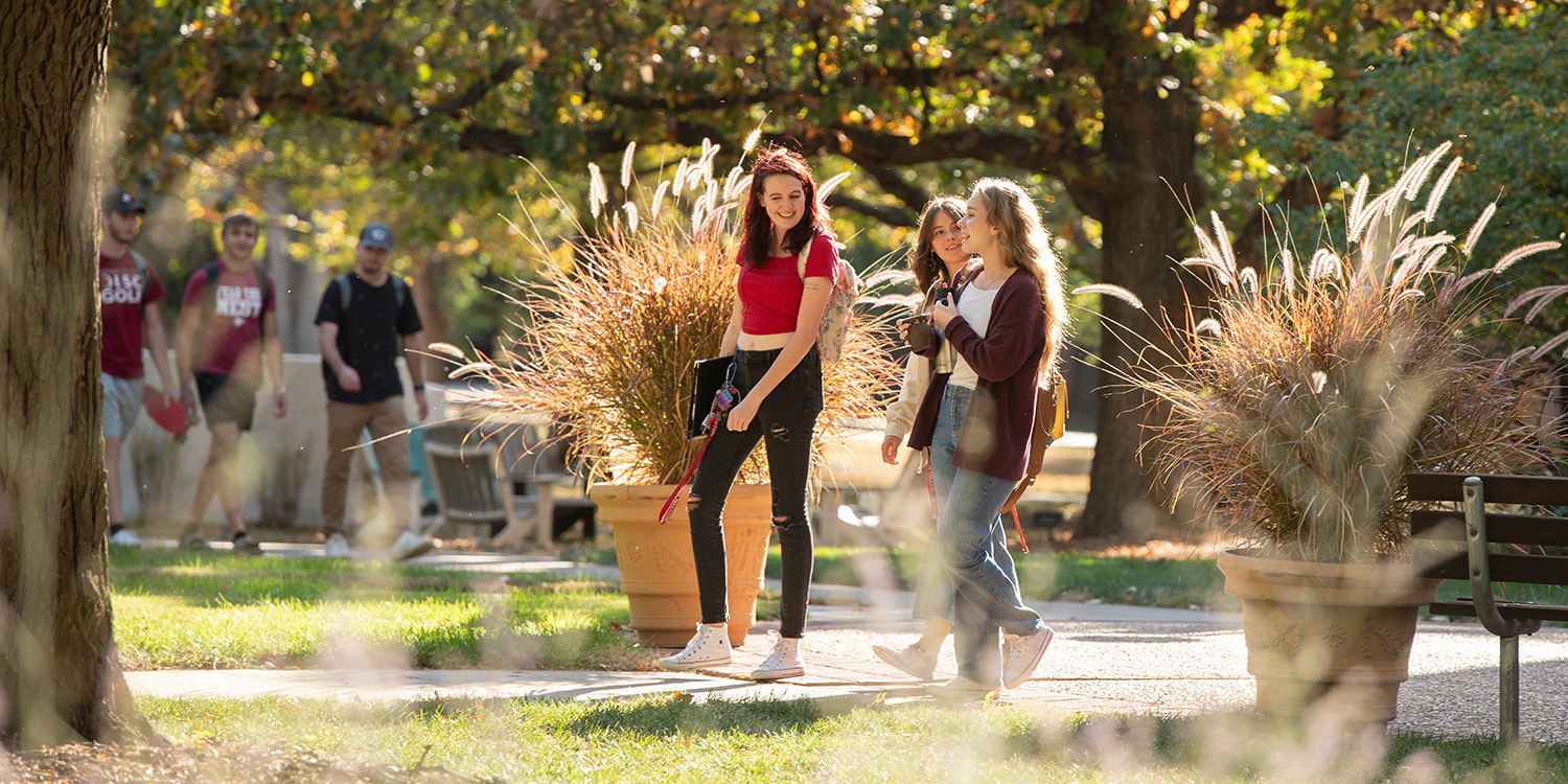 photo - students walking on campus