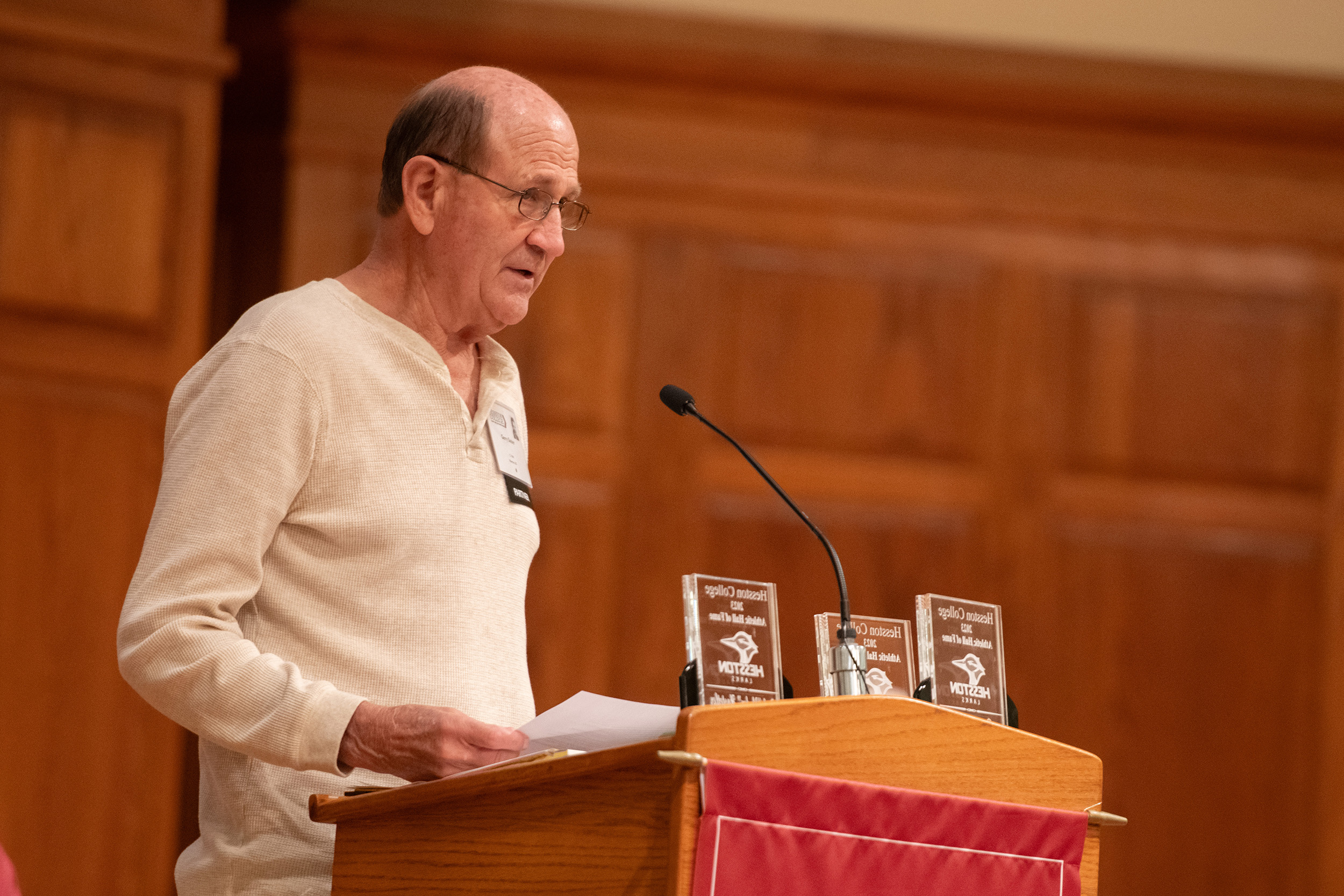 photo - Hesston College Homecoming 2023 - Athletics Hall of Fame induction ceremony - Gerry Sieber