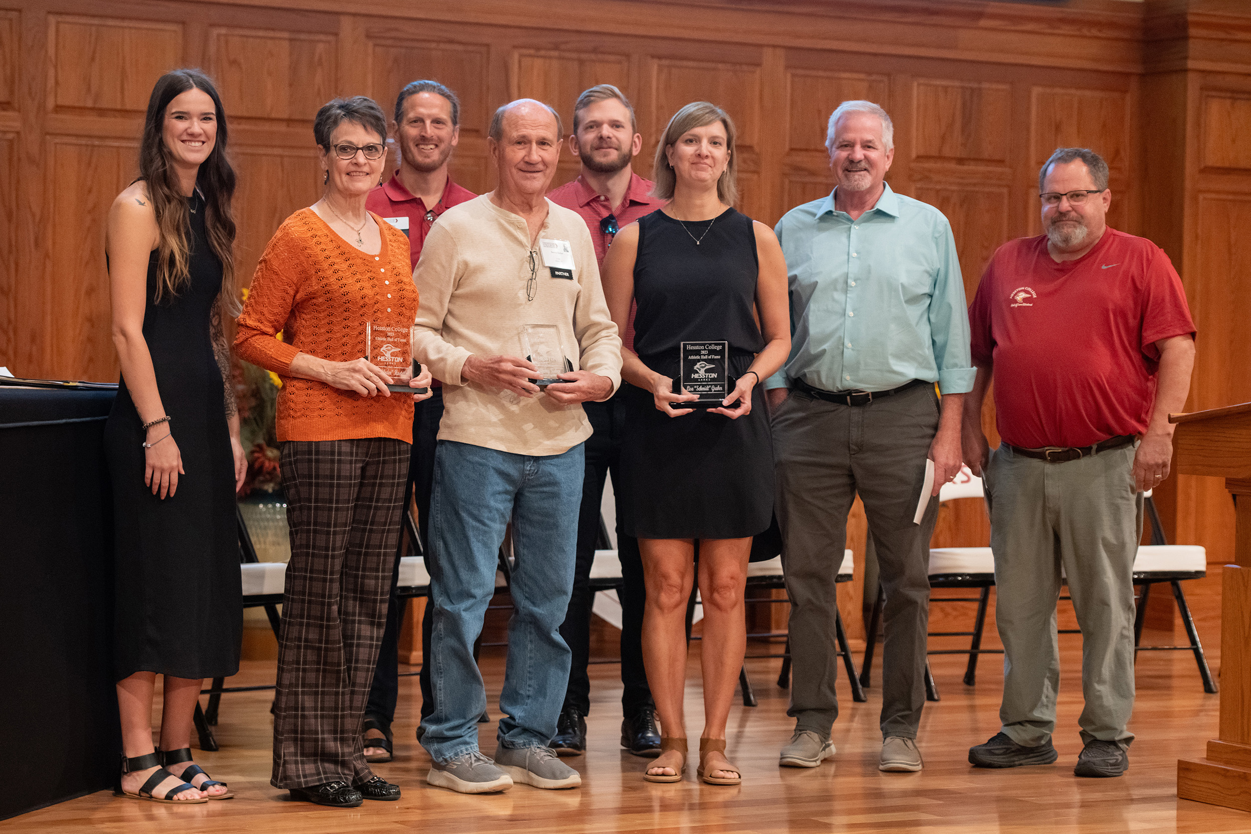 photo - Hesston College Homecoming 2023 - Athletics Hall of Fame induction ceremony - the class of 2023