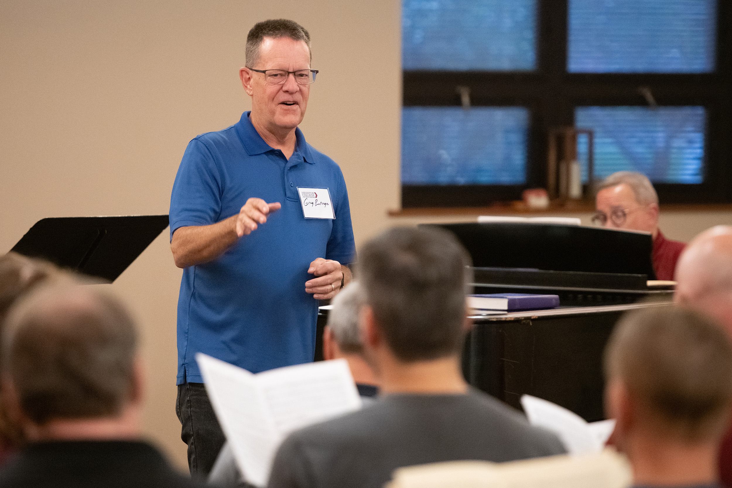 photo - Hesston College Homecoming 2023 - Bel Canto and alumni choir rehearsal