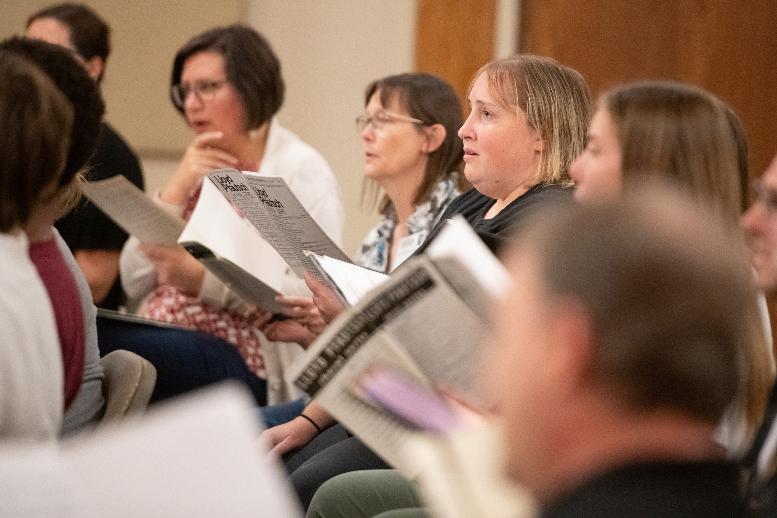 photo - Hesston College Homecoming 2023 - Bel Canto and alumni choir rehearsal