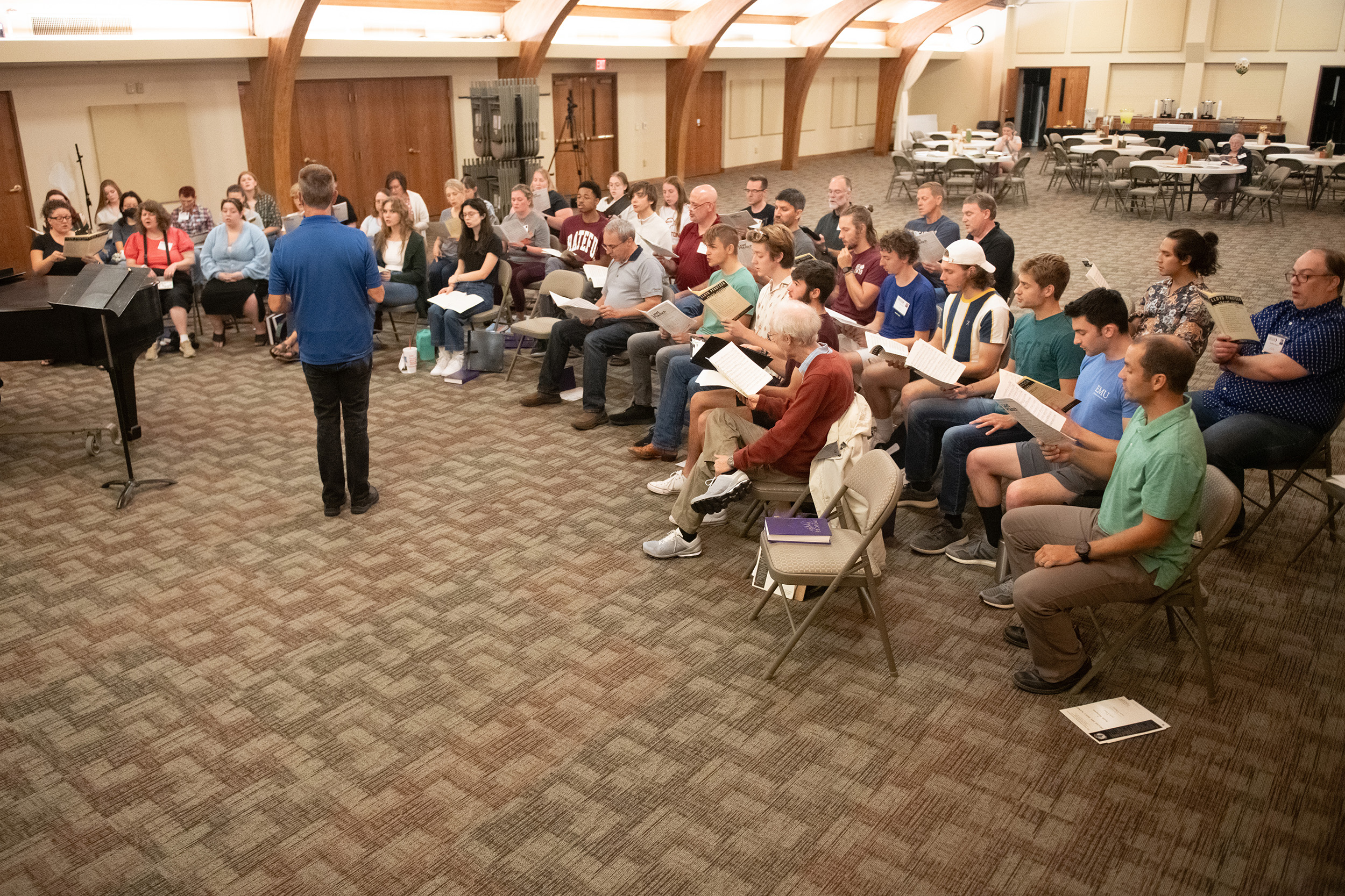 photo - Hesston College Homecoming 2023 - Bel Canto and alumni choir rehearsal
