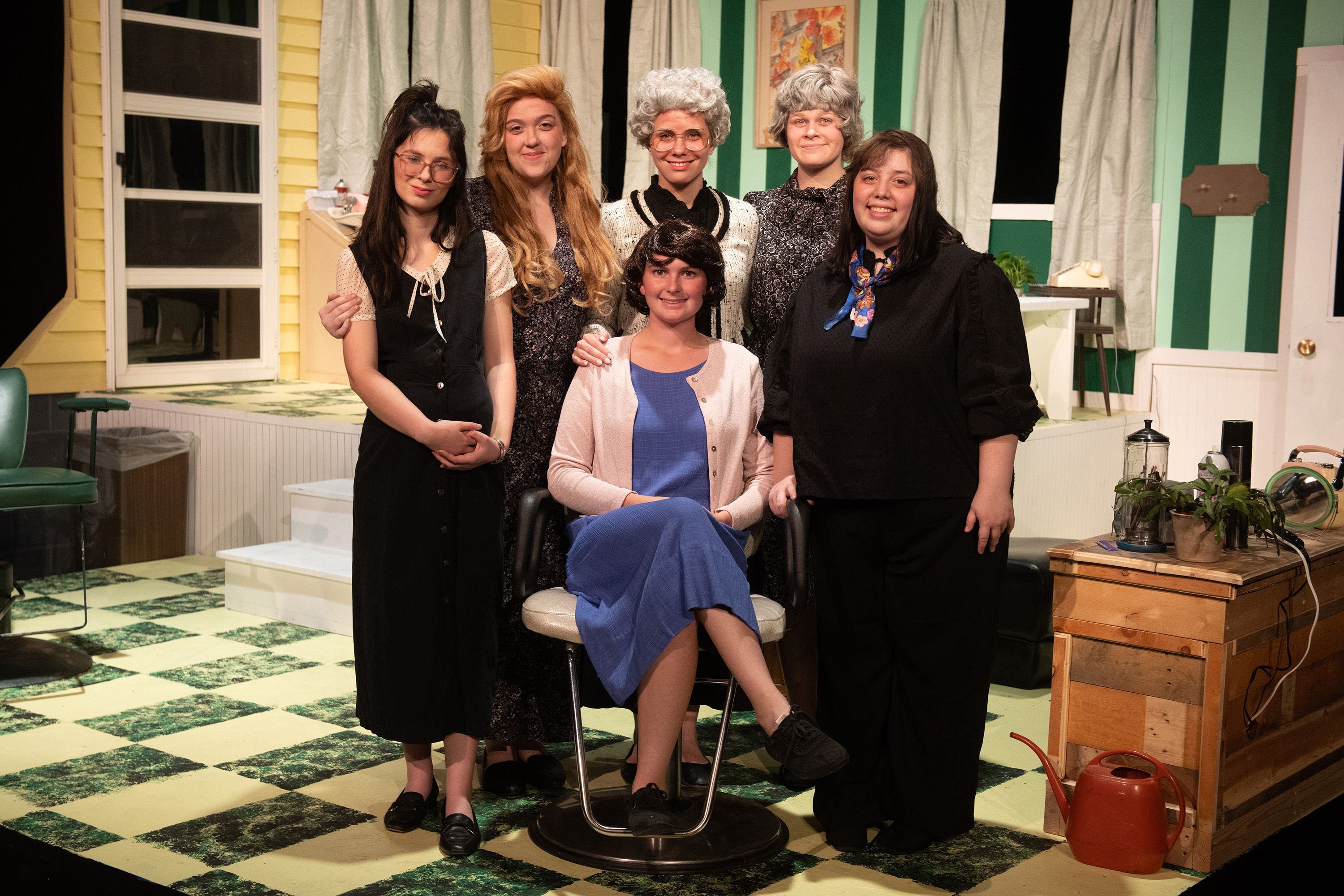 cast photo from Hesston College Theatre fall 2023 show "Steel Magnolias"