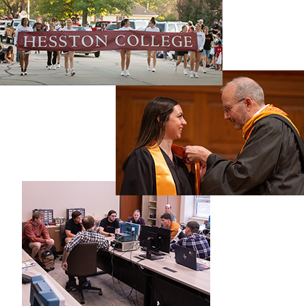Collage of images from Hesston College events in October 2023