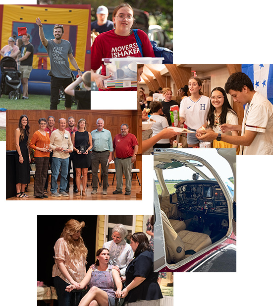 Collage of images from Hesston College events in September 2023