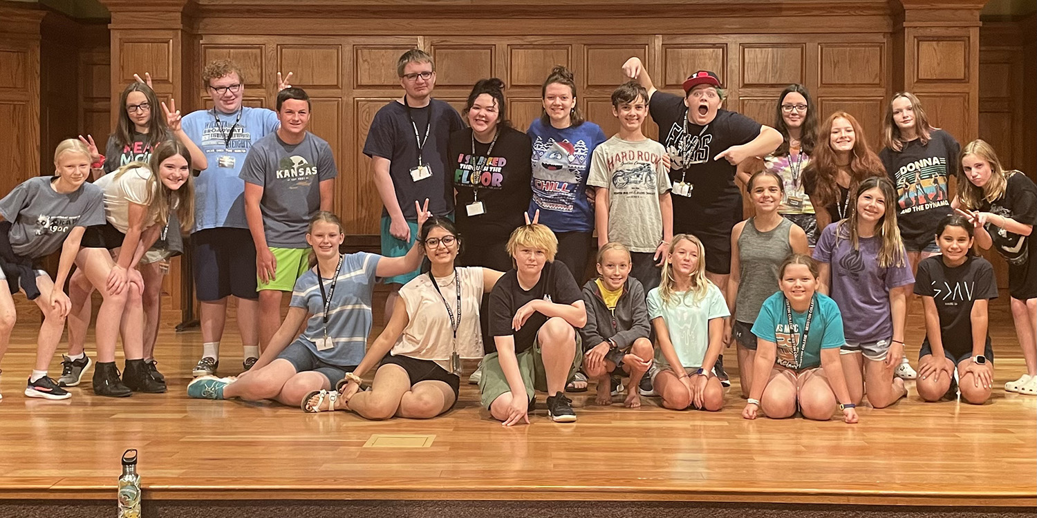 Cast photo from 2023 Hesston College Theatre Camp
